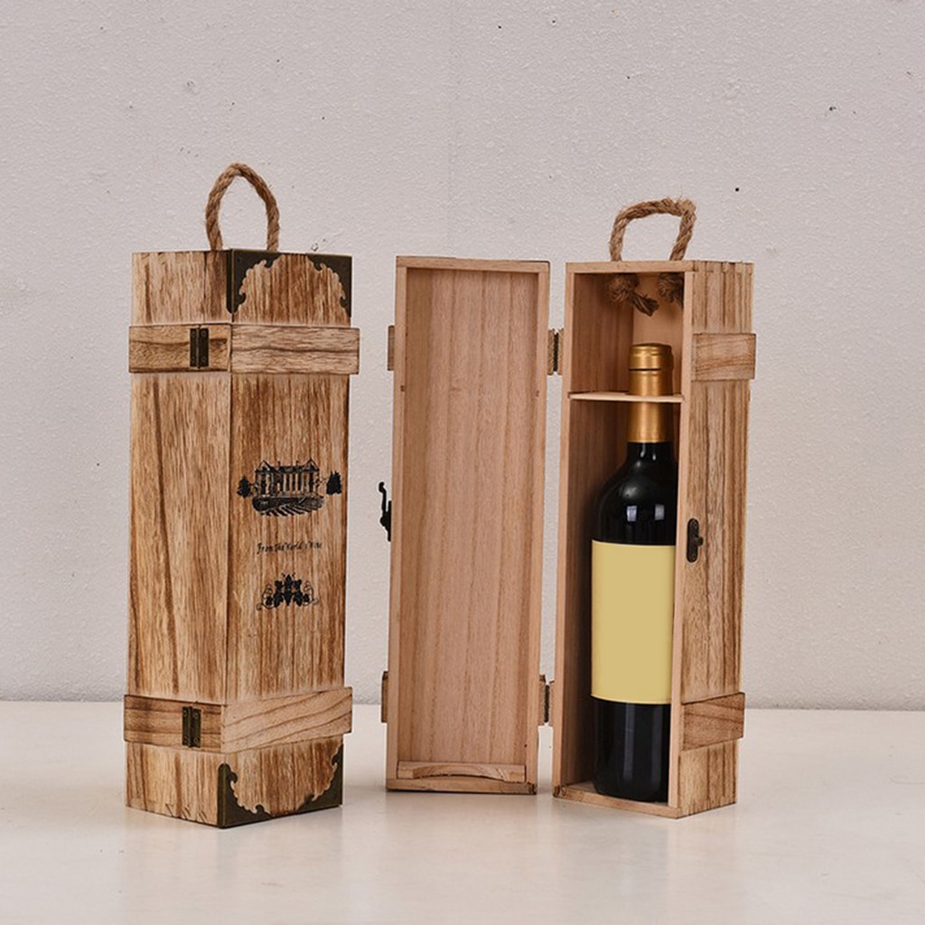 Wooden Single Red Wine Box Gift Box General Purpose Wine Packaging Box