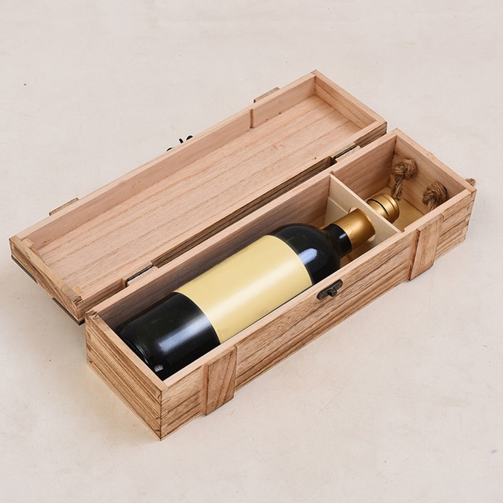 Wooden Single Red Wine Box Gift Box General Purpose Wine Packaging Box