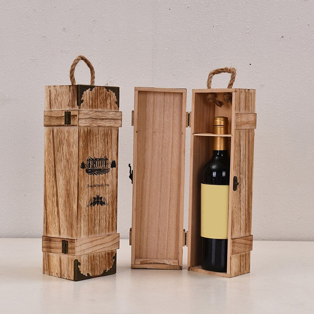 Single Bottle Wood Wine Box