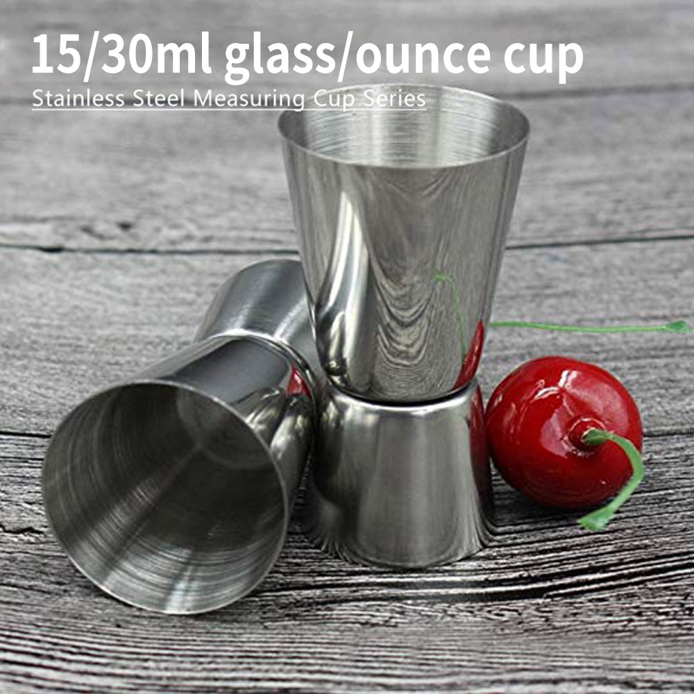 15/30ml Stainless Steel Measuring Cup Measuring Wine Glass Ounce Cup Cocktail Drink Liquid Measuring Cup Tools High Quality