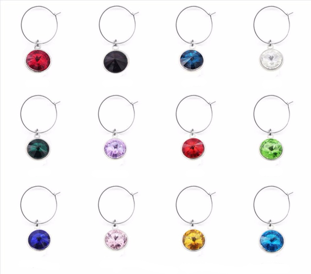 Crystal Charms for Wine Glass (12 pcs)