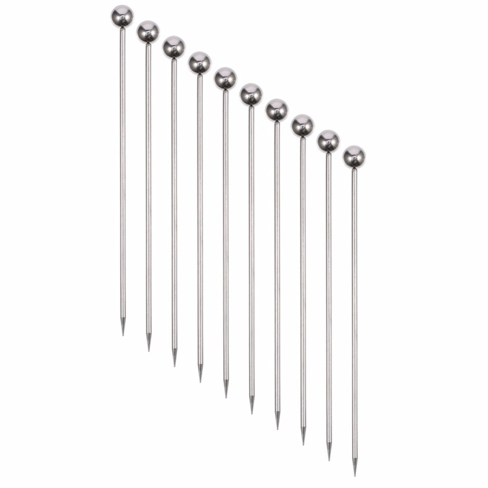 Goldbaking 20 Pieces Stainless Steel Cocktail Picks Fruit Stick Toothpicks Martini Glass Picks Dessert Forks 4.3 Inches 11cm