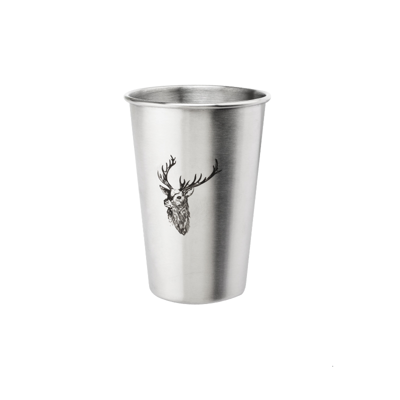 Stainless Steel Drinking Glass Cup with Straw