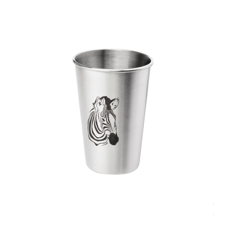 Stainless Steel Drinking Glass Cup with Straw