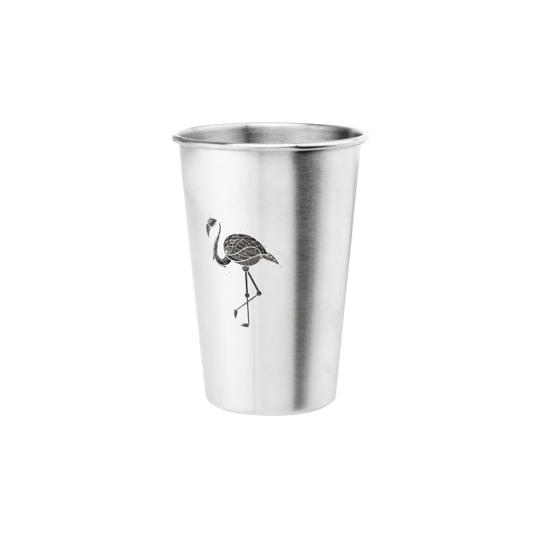 Stainless Steel Drinking Glass Cup with Straw