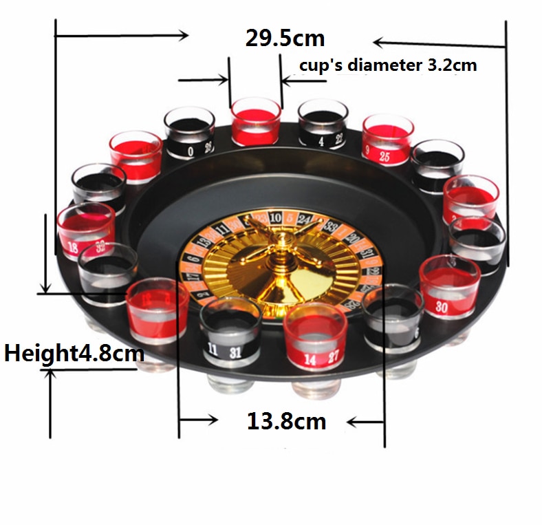 Bar Funny Tools Russia Turntable Shot Glass Drinking Roulette Game Set 16 Shots