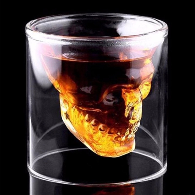 Skull Shot Glasses Double Wall Glass Cups