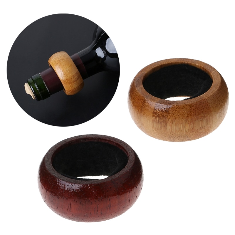 Wooden Felt Lined Wine Drip Ring