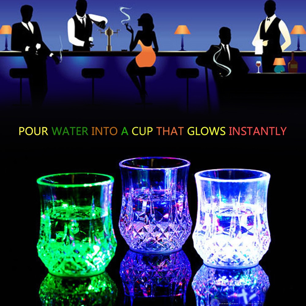 Creative Light Up LED Cups Automatic Flashing Drinking Cup Mugs Color Changing Beer Whisky Glass Cup For Bar Club Party Supplies