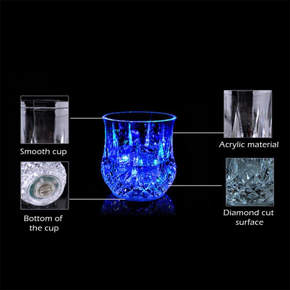 Creative Light Up LED Cups Automatic Flashing Drinking Cup Mugs Color Changing Beer Whisky Glass Cup For Bar Club Party Supplies