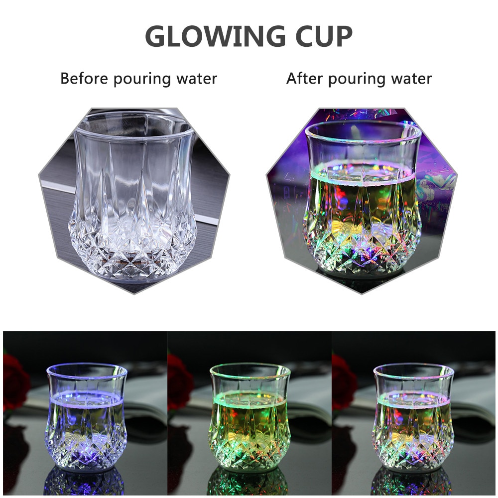 Creative Light Up LED Cups Automatic Flashing Drinking Cup Mugs Color Changing Beer Whisky Glass Cup For Bar Club Party Supplies