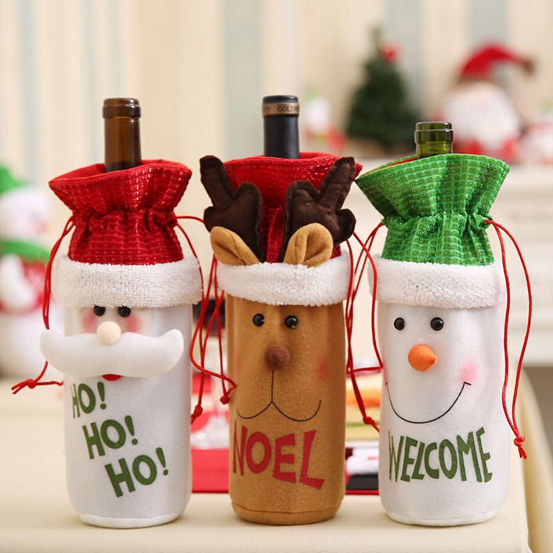 Wine Bottle Cover Christmas Decoration