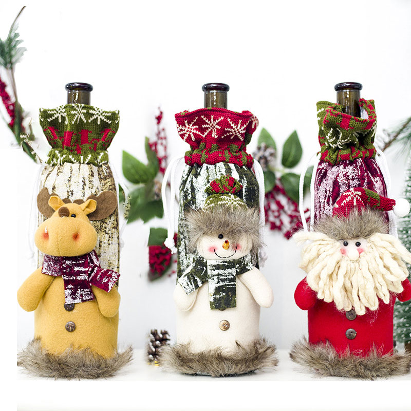 Wine Bottle Cover Christmas Decoration