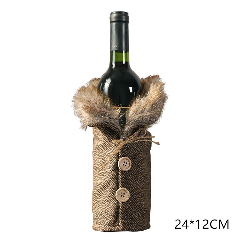 Wine Bottle Cover Christmas Decoration