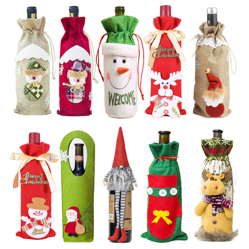 Wine Bottle Cover Christmas Decoration