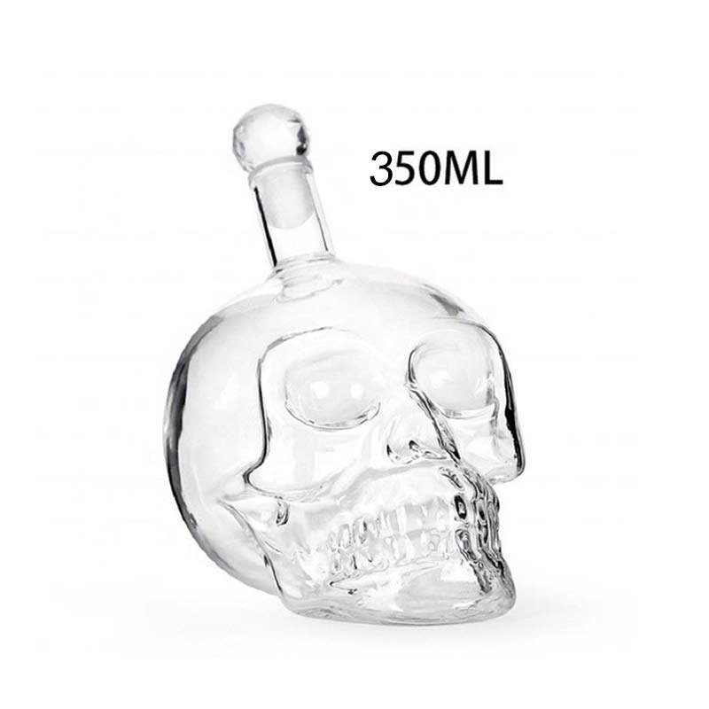 350/500/1000ML Crystal Skull Bottle Vodka Skull Shot Glass Bottle With Cork Skull Head Glass Carafe For Whisky Wine Spirits