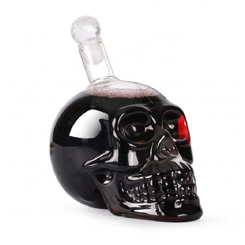 350/500/1000ML Crystal Skull Bottle Vodka Skull Shot Glass Bottle With Cork Skull Head Glass Carafe For Whisky Wine Spirits