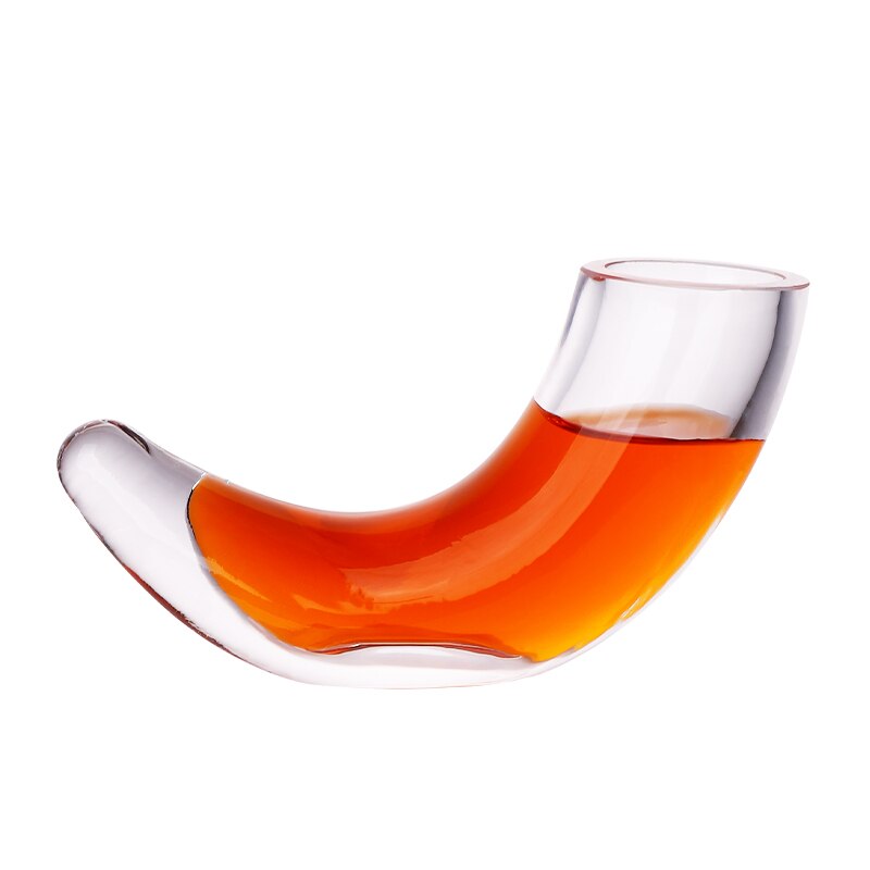 Viking Style Glass Drinking Horn