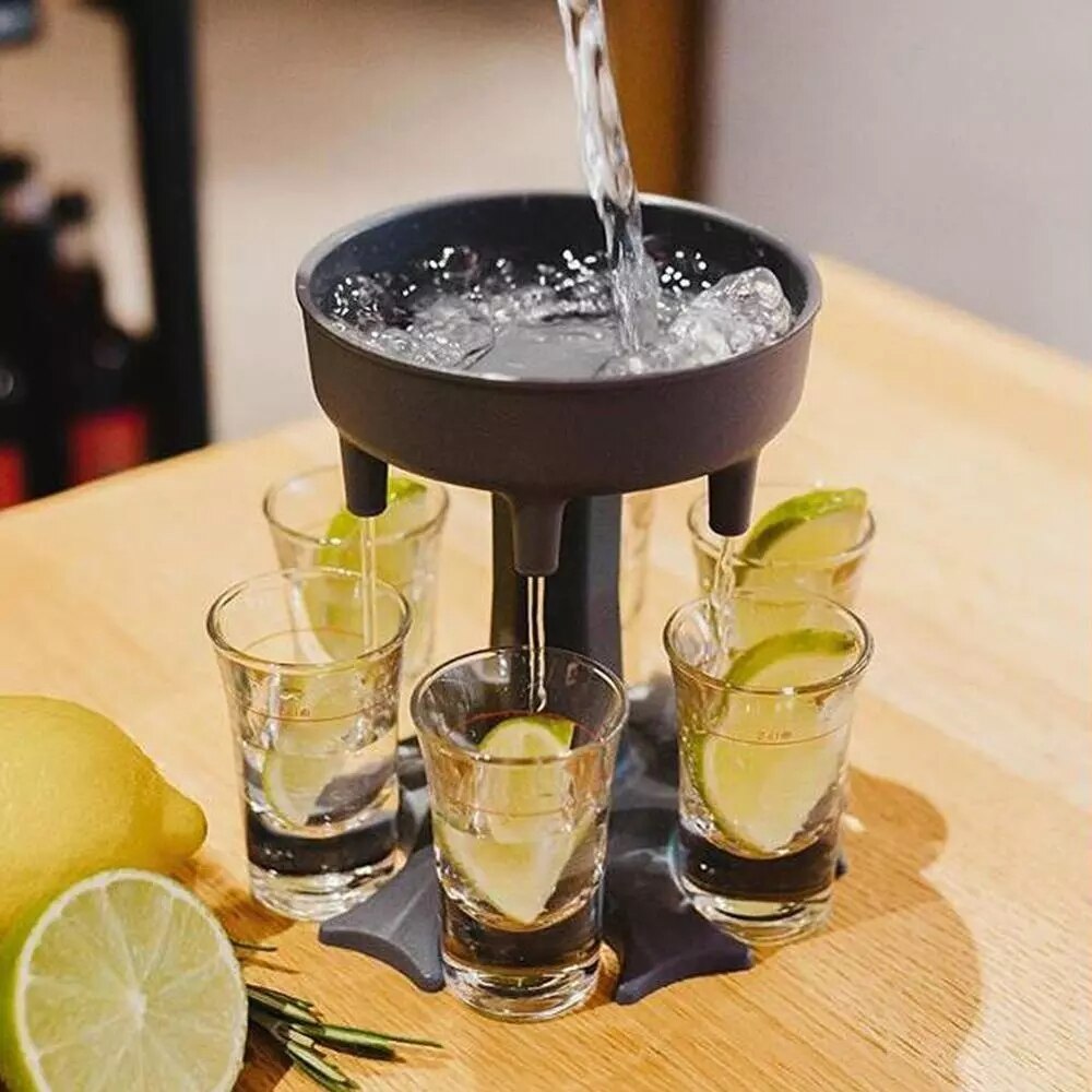 Shot Glass Dispenser 6 Cup Holder