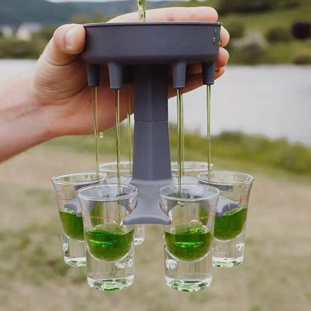 Shot Glass Dispenser 6 Cup Holder