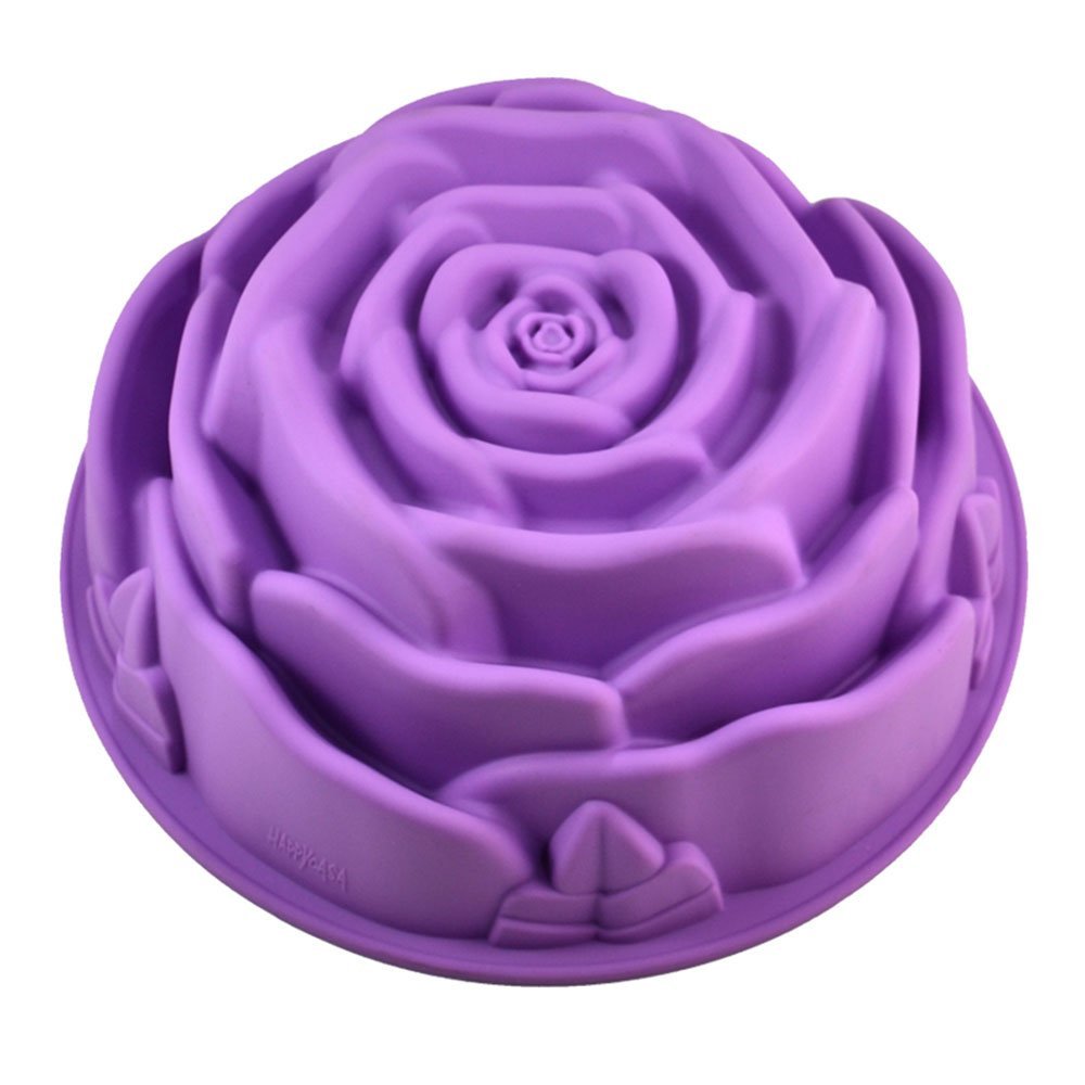 24*24cm Big Rose Flower Baking Tray Silicone Cake Mold Form Large Bakery Dish Bakeware Toast Bread Mould