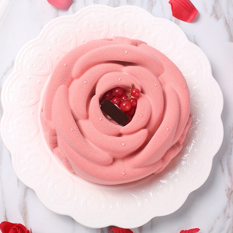 24*24cm Big Rose Flower Baking Tray Silicone Cake Mold Form Large Bakery Dish Bakeware Toast Bread Mould