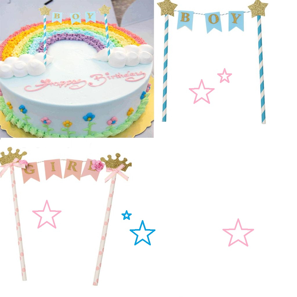 Universal Cake Topper-Banner Flag