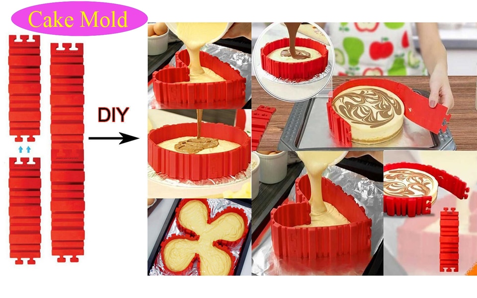 Hot Sale 4Pcs/lot Magic Bake Snakes Create Chape Nonstick Tray Baking Mould DIY Shape Cake Snake Pastry Mold Decorating Tool