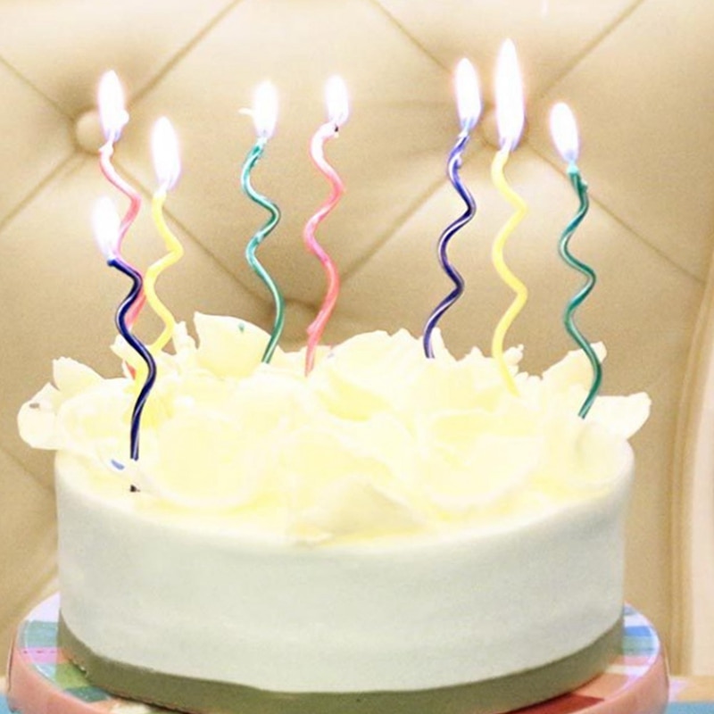 Birthday Cake Candles Spiral Design (Set of 10)