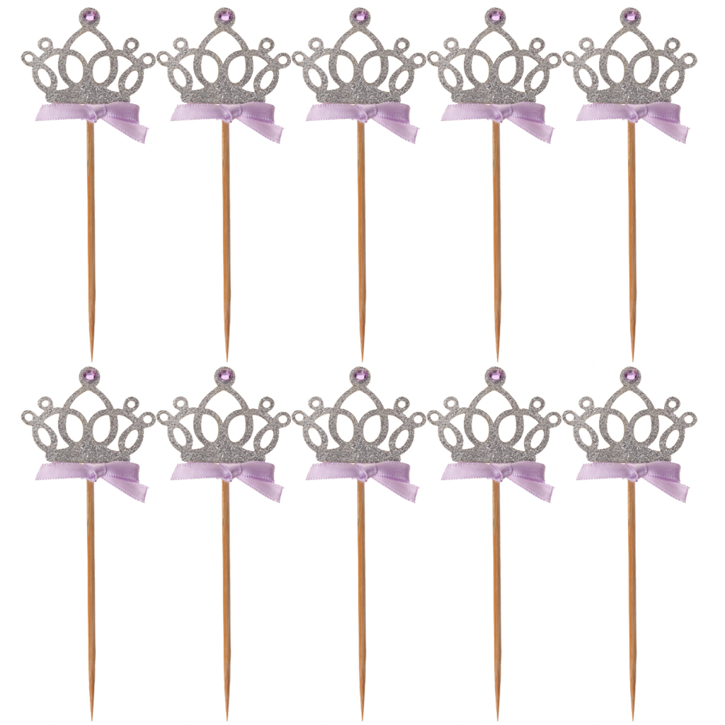 Jeweled Crown Cake Topper (Set of 10)