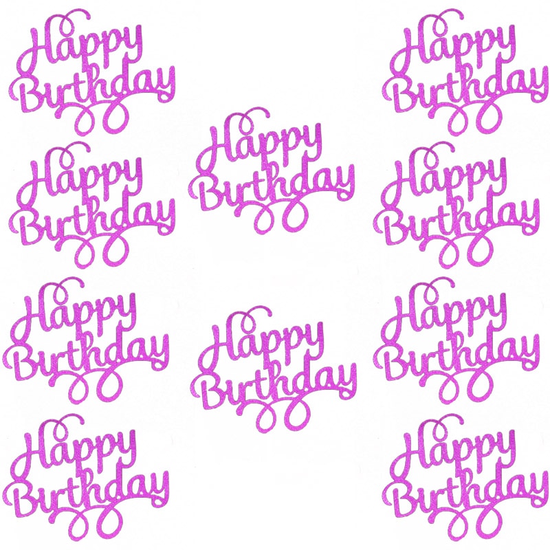 Happy Birthday Cake Toppers Glitter Decor (10 pcs)