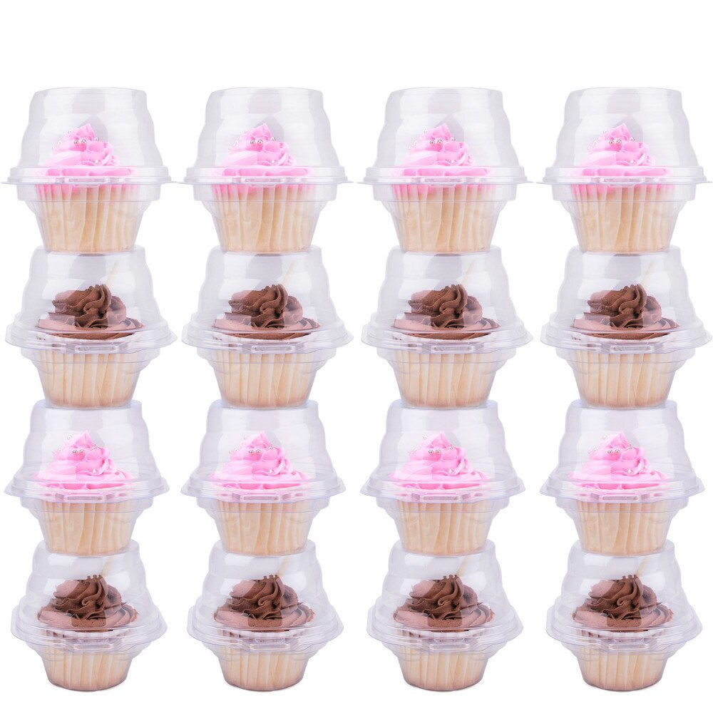 Disposable Clear Individual Cupcake Containers (50 pcs)