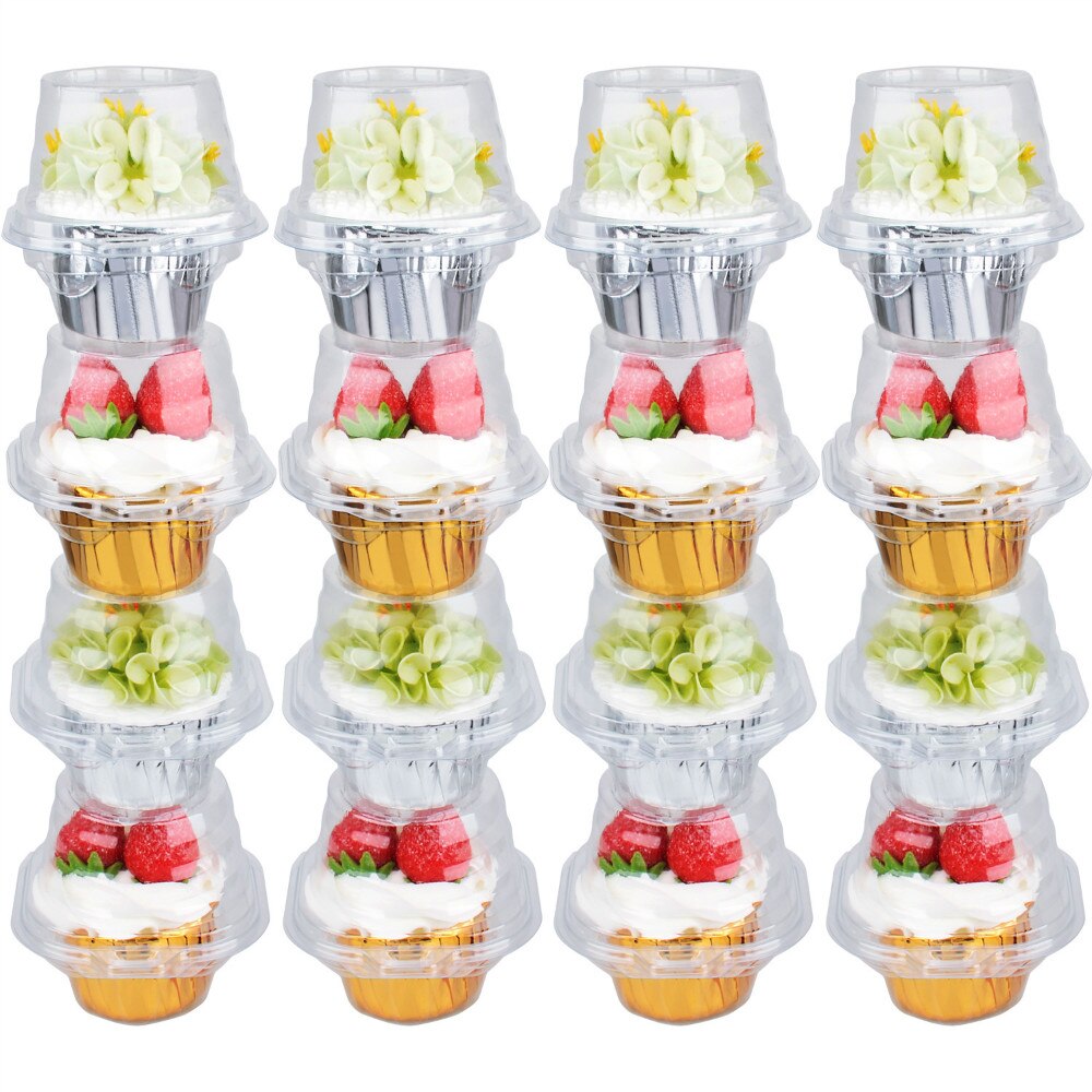 Disposable Clear Individual Cupcake Containers (50 pcs)