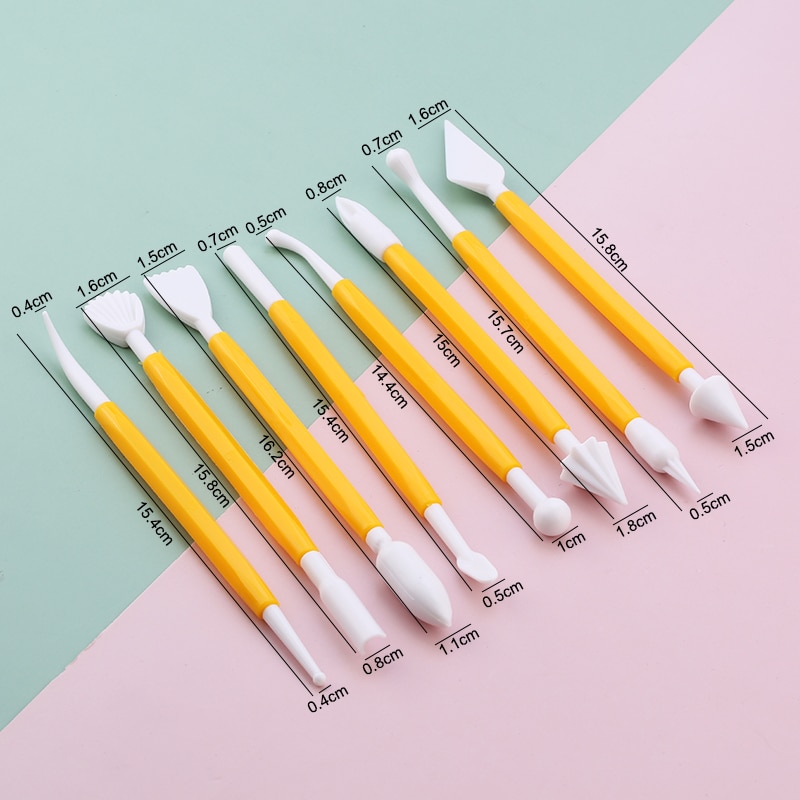 Dual Tip Fondant Tools Set (8 pcs)