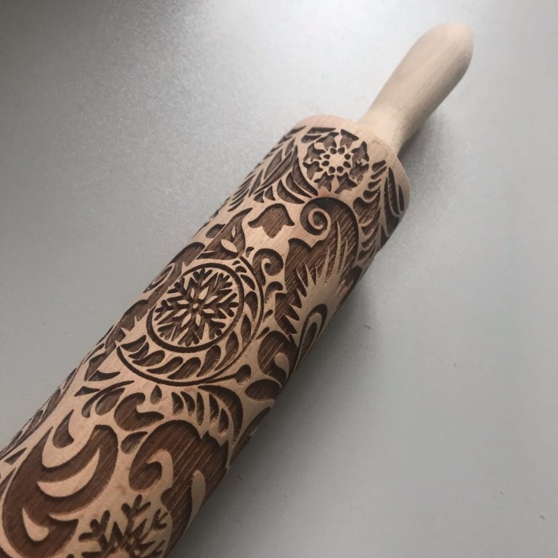 Embossed Rolling Pin Wooden