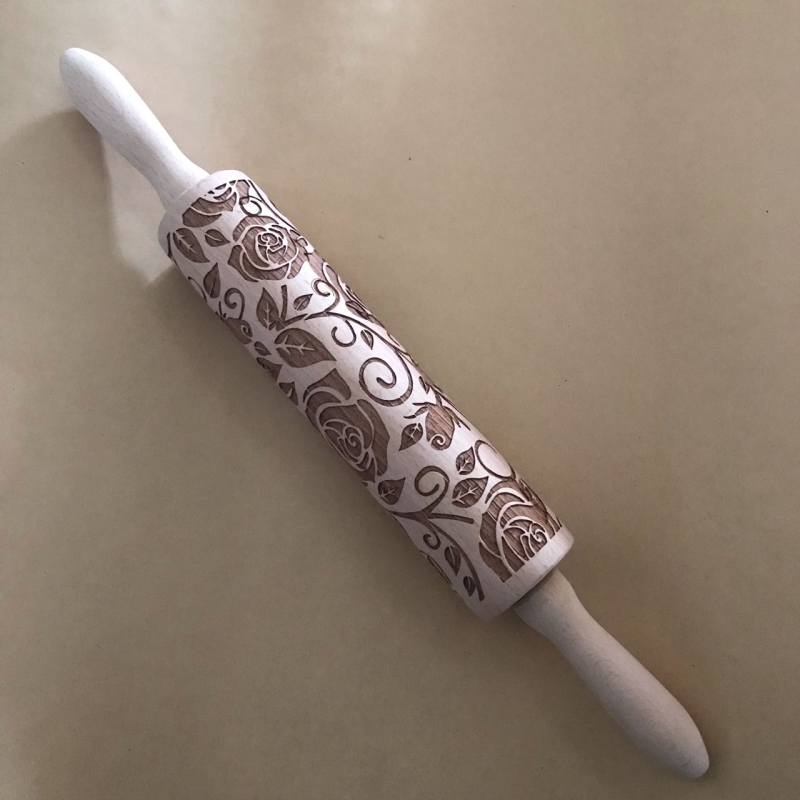 Embossed Rolling Pin Wooden