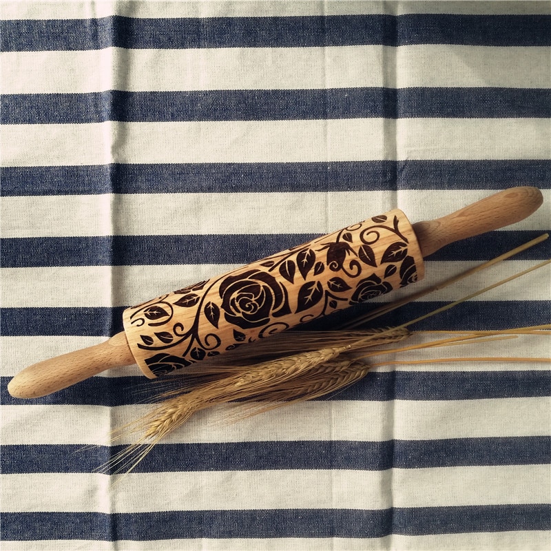 Embossed Rolling Pin Wooden