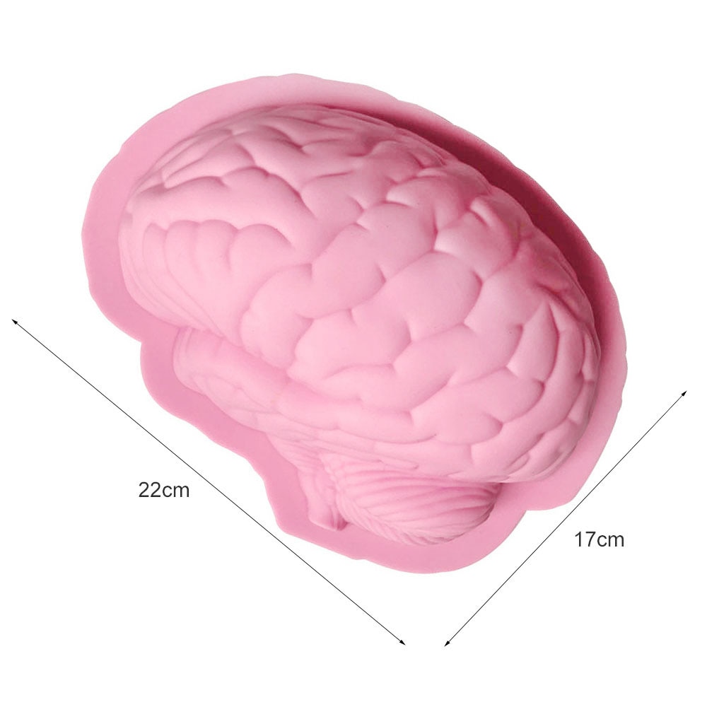 3D Silicone Cake Mold Fun DIY Brain Shape Pan Baking Silicone Halloween Cake Mold Pudding Jello Dessert Kitchenware Baking Tools