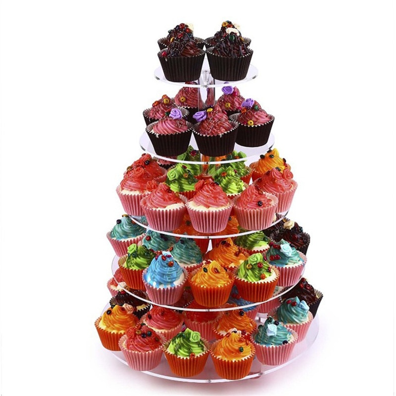 3/4/5 Tier Acrylic Wedding Cake Stand Crystal Cup Cake Display Shelf Cupcake Holder Plate Birthday Party Decoration Stands