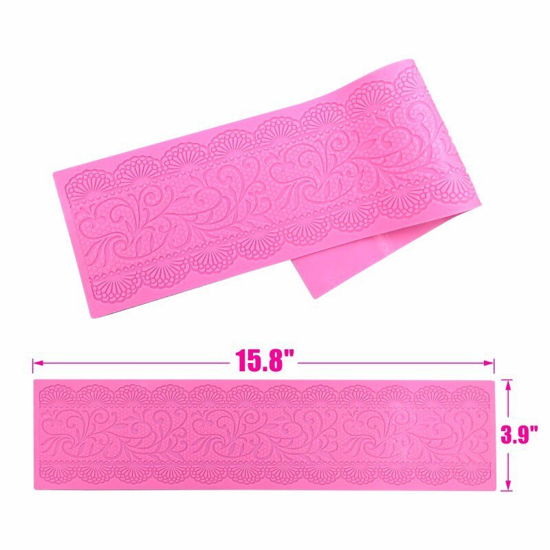 Aomily Lace Flower Wedding Cake Silicone Beautiful Flower Lace Fondant Mold Mousse Sugar craft Icing Mat Pad Pastry Baking Tool