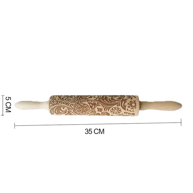 3D Rolling Pin Wooden Body and Handle