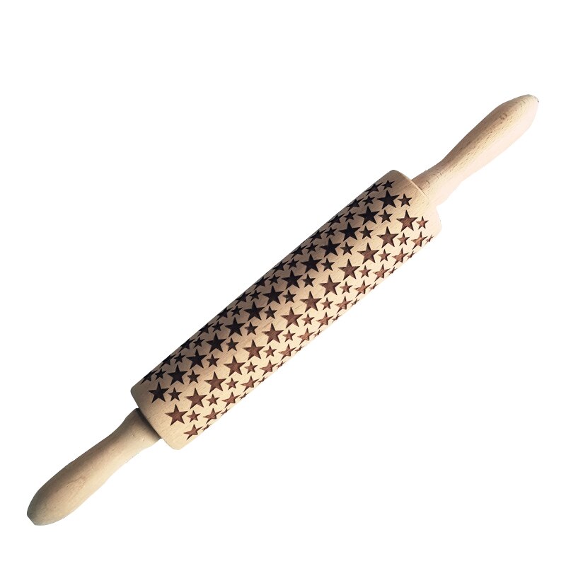 3D Rolling Pin Wooden Body and Handle