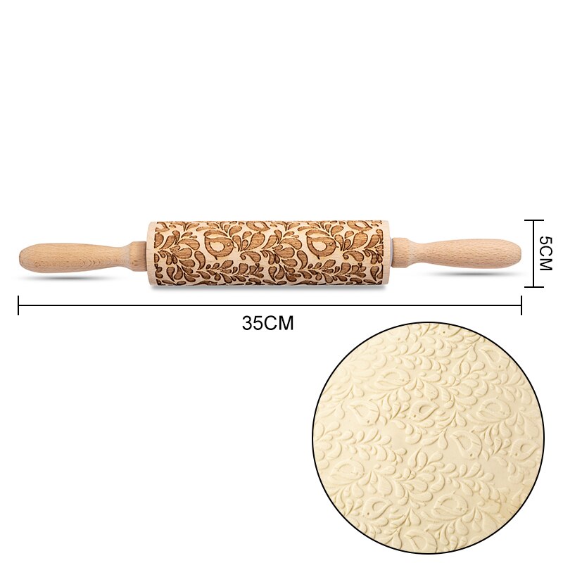 3D Rolling Pin Wooden Body and Handle