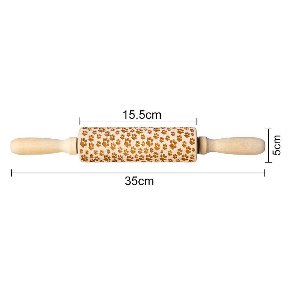 3D Rolling Pin Wooden Body and Handle