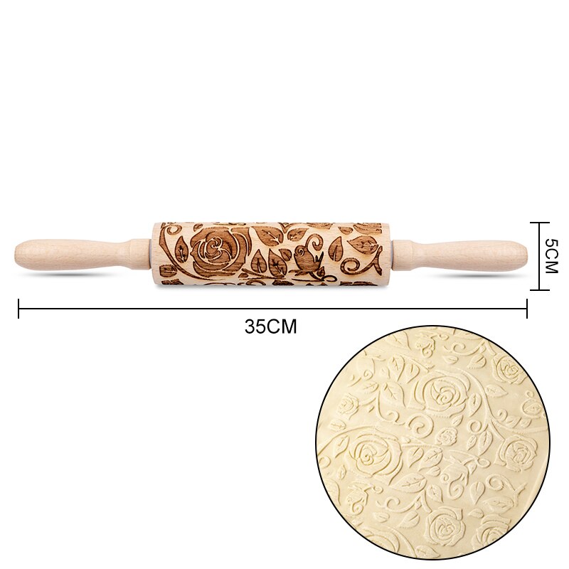 3D Rolling Pin Wooden Body and Handle