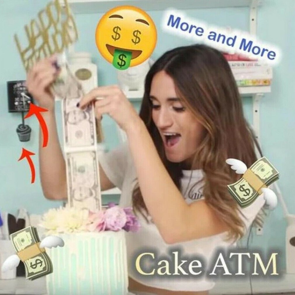 Cake ATM NEW Surprise Making Toy Cake ATM-Happy Birthday Cake Topper Money Box Funny Cake Kids Gifts Money Box Organ Artifact