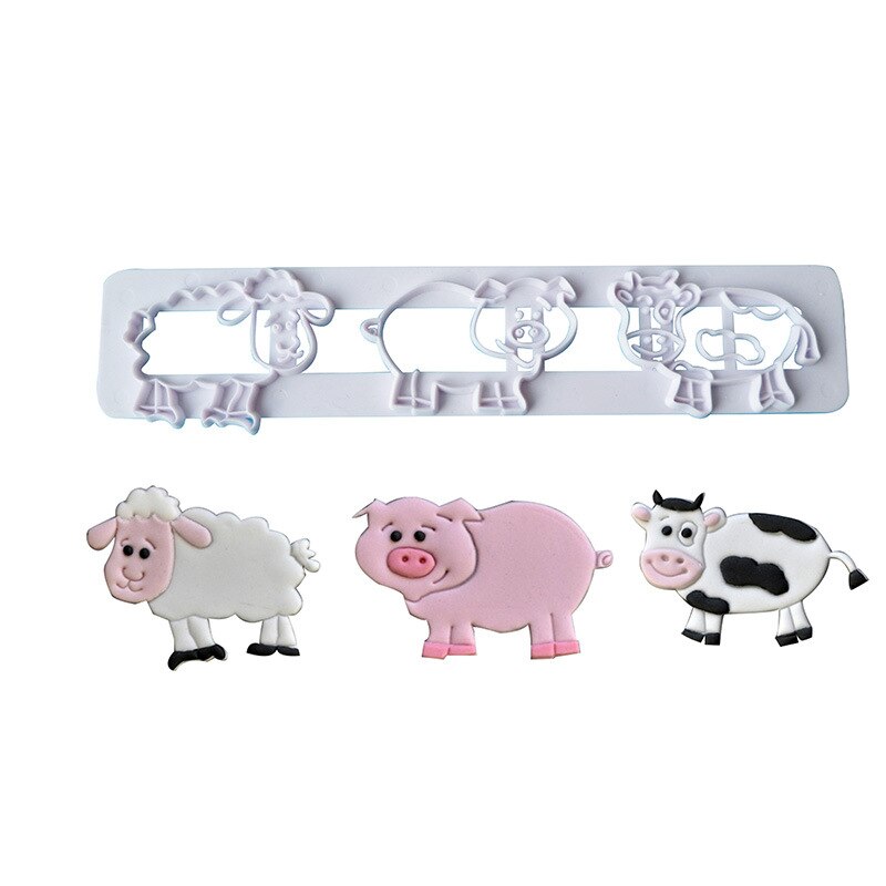 3 in 1 Farm Animal Cookie Cutter