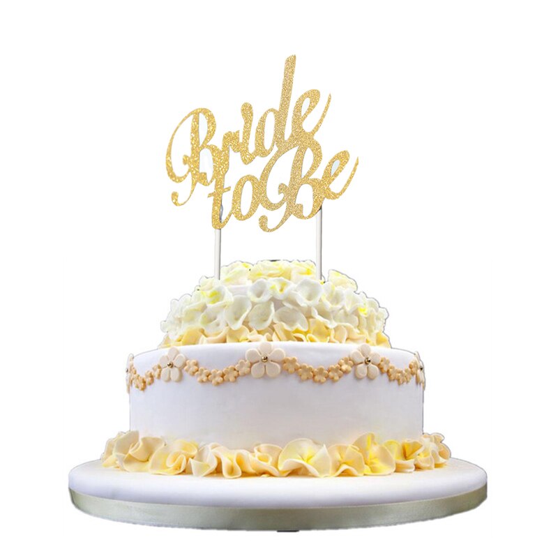 1pcs Gold Silver Bride To Be Cake Topper Bachelorette Hen Girls Night Party Bridal Shower Wedding Engagement Cake Decoration