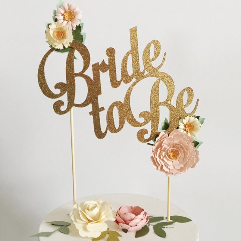 Paper Bride to Be Cake Topper with Stand