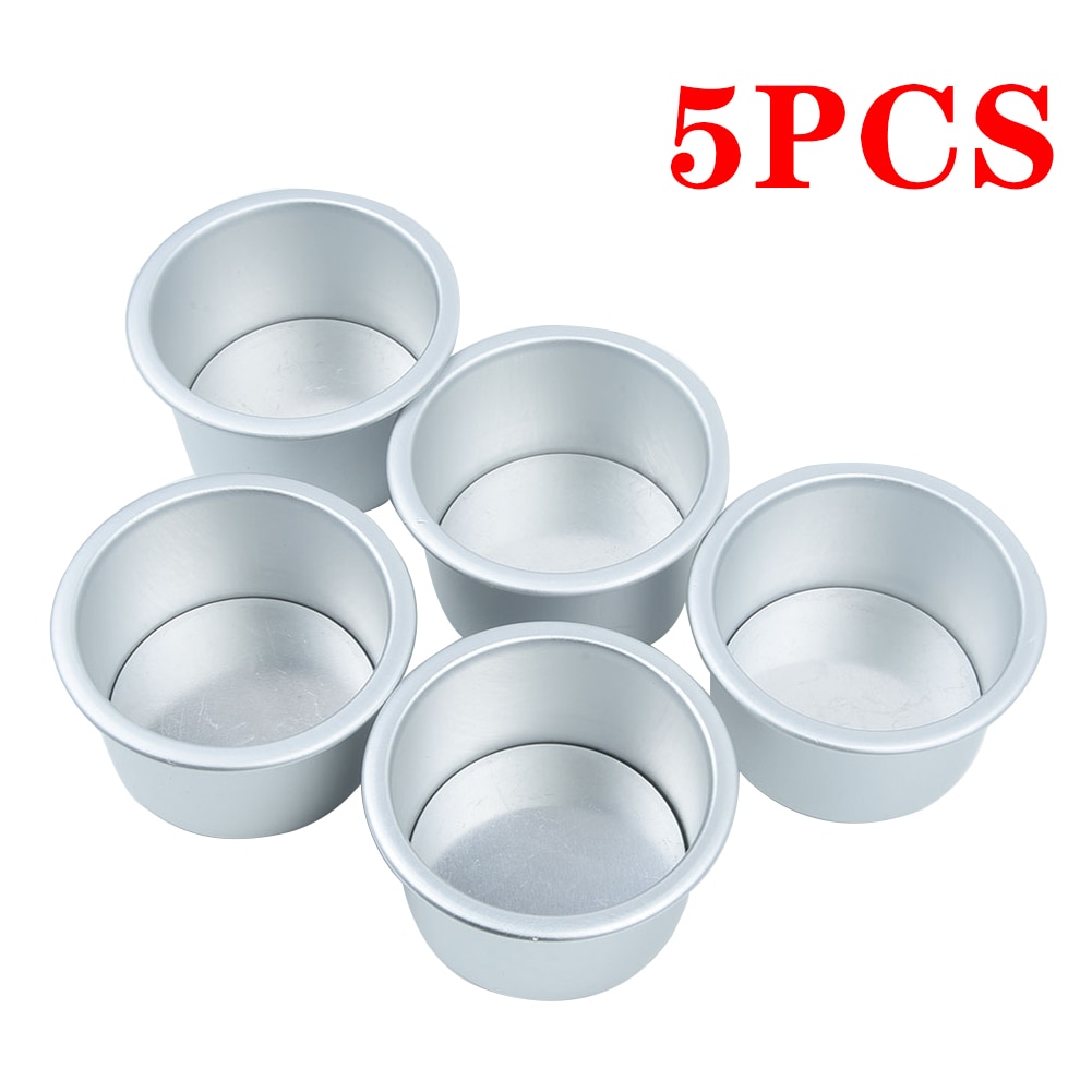 5pcs Mini Cake Baking Mold Non Stick Baking Pans With Removable Bottom Cake Aluminum Alloy Cheesecake Molds форма для выпечки